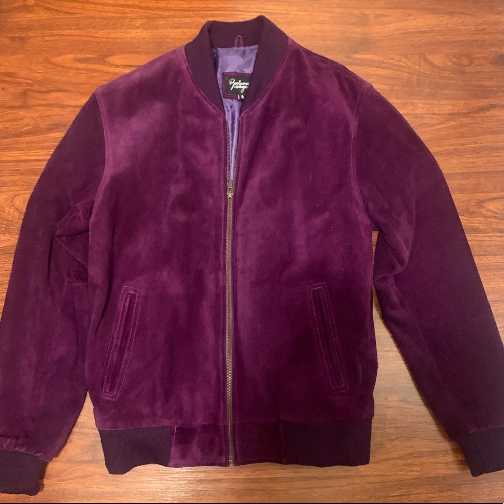 Reclaimed Vintage suede bomber jacket in purple. Size S Only worn a few times